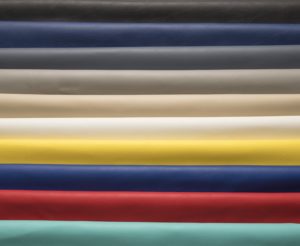 Stacked rolls of 1mm vinyl in a range of colours at Kehls