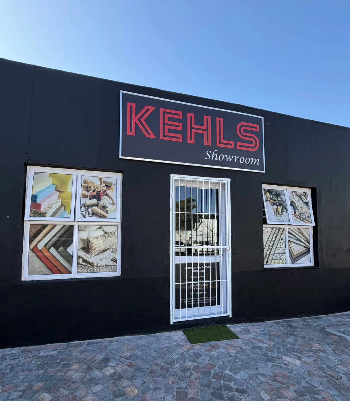 The Kehls Bergvliet showroom shopfront on Sol Cohen Road in the Southern Suburbs, Cape Town